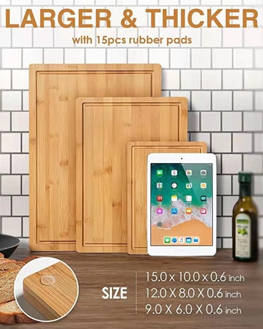Bamboo Cutting Board Set of 3