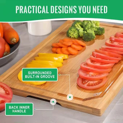 Heavy duty bamboo cutting boards with juice groove