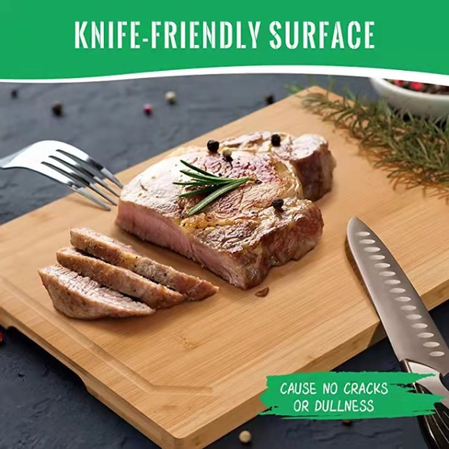 Heavy duty bamboo cutting boards with juice groove