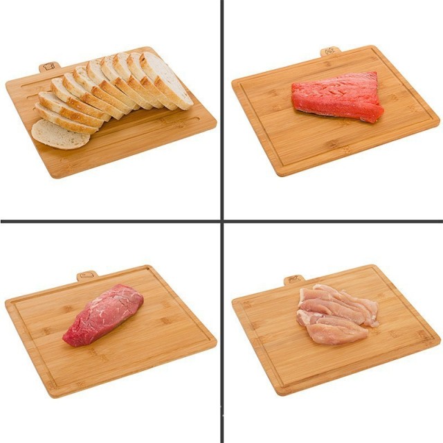Bamboo Cutting Board Set of 4 Wooden Chopping Board Set With Holder