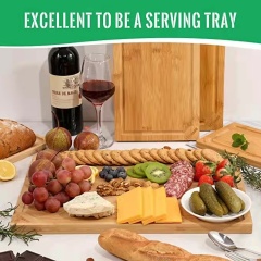 Heavy duty bamboo cutting boards with juice groove