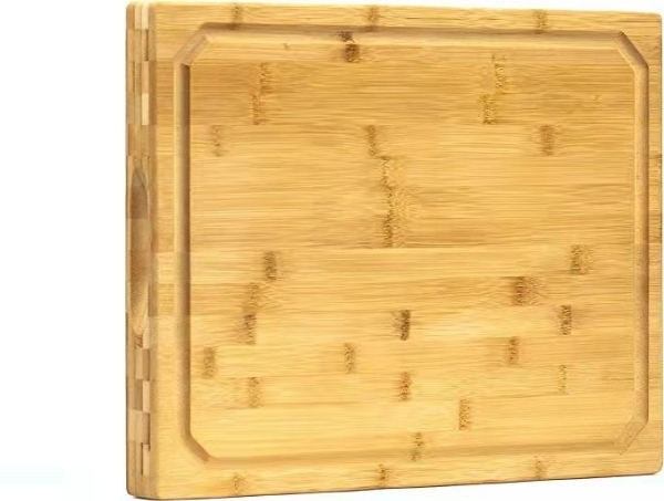 Large Bamboo Chopping Board with Built-In 3 Compartments