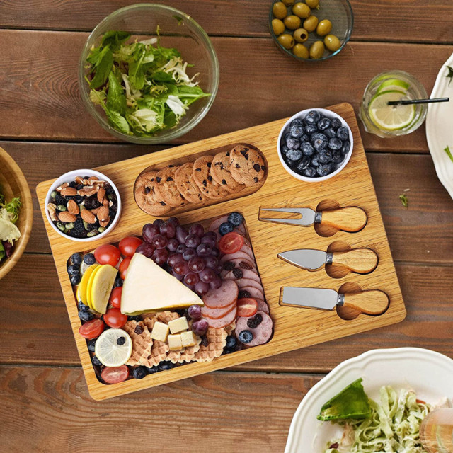 Square Unique Bamboo Charcuterie Board