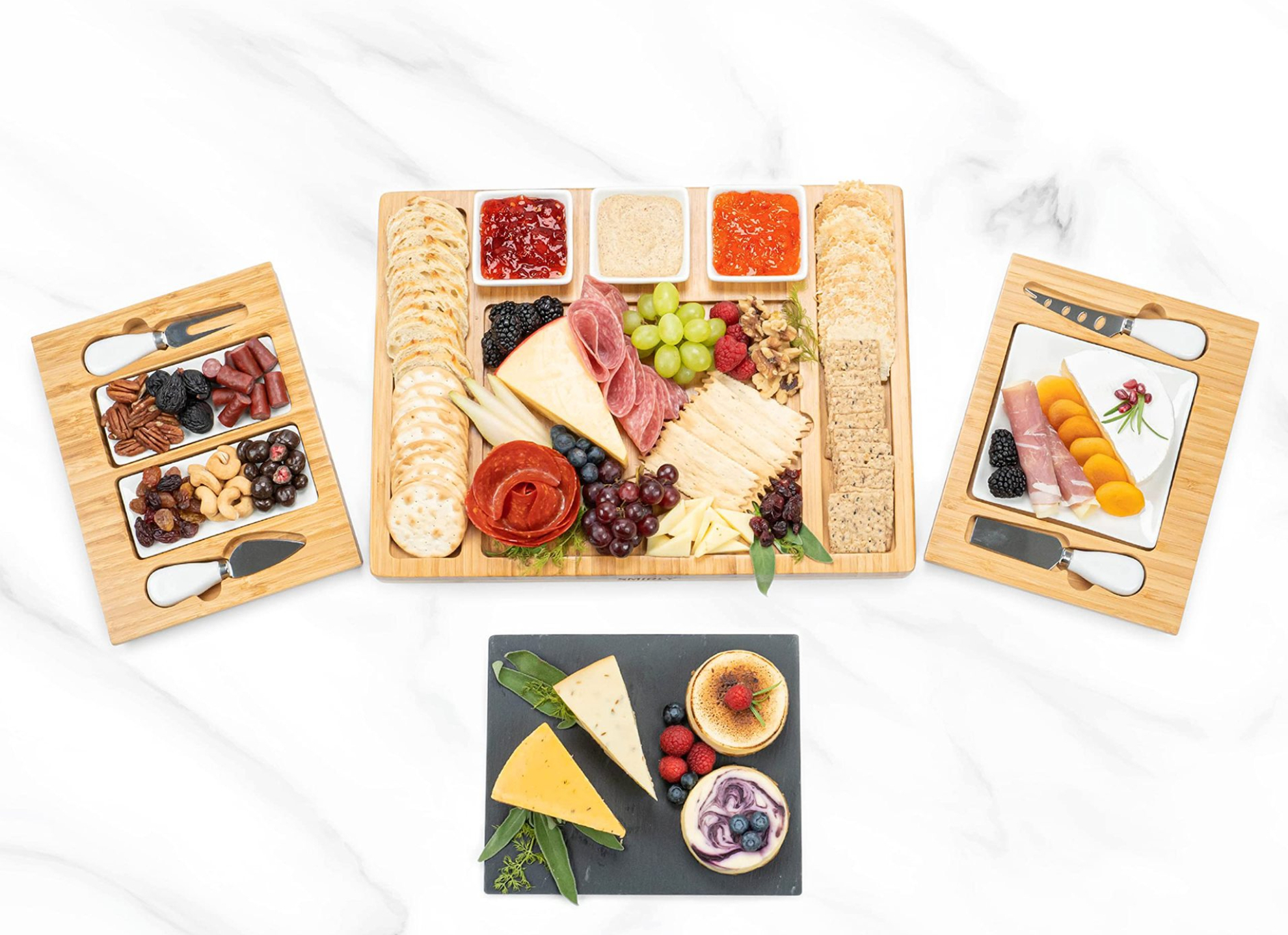 Charcuterie Boards Gift Set Bamboo Cheese Board Set