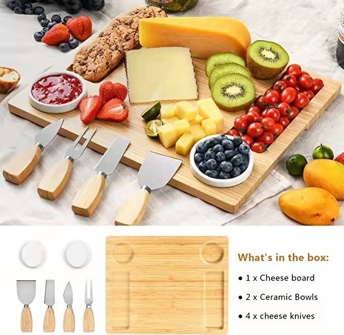 Charcuterie boards Cutting Platter Tray with Knife Set