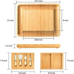 Large Bamboo Cheese Board Charcuterie Boards Gift Set