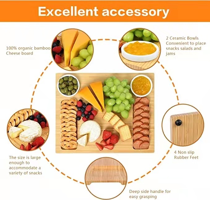 Charcuterie boards Cutting Platter Tray with Knife Set