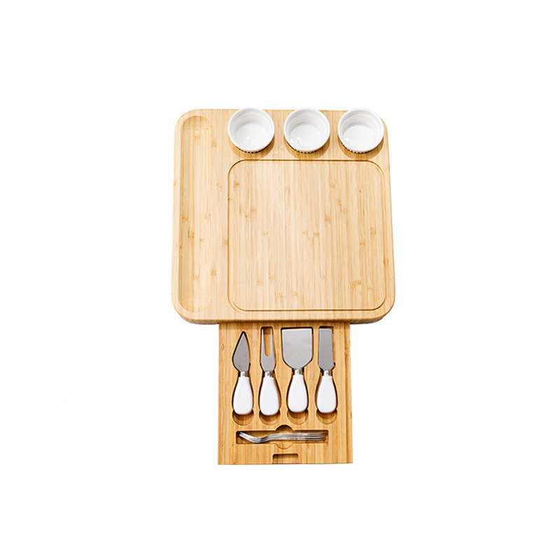 Kitchen Premium Bamboo Cheese Board Set