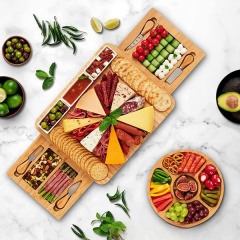 Large Charcuterie Board Set Bamboo Cheese Board Set