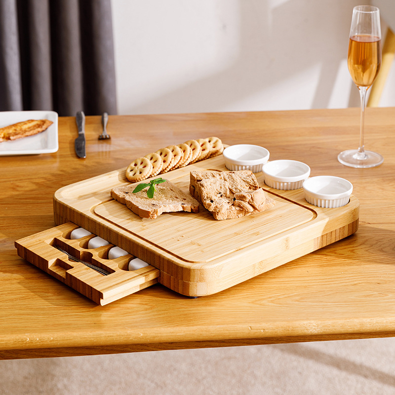 Kitchen Premium Bamboo Cheese Board Set