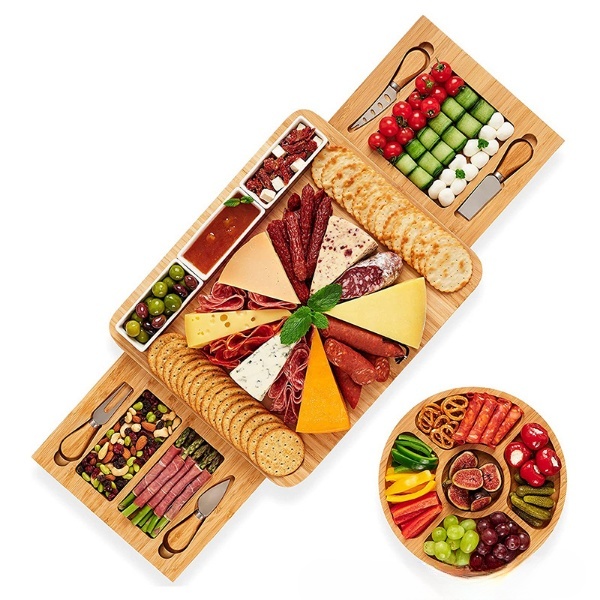 Large Charcuterie Board Set Bamboo Cheese Board Set