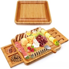Large Bamboo Cheese Board Charcuterie Boards Gift Set