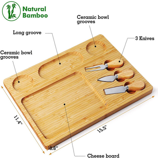 Square Unique Bamboo Charcuterie Board