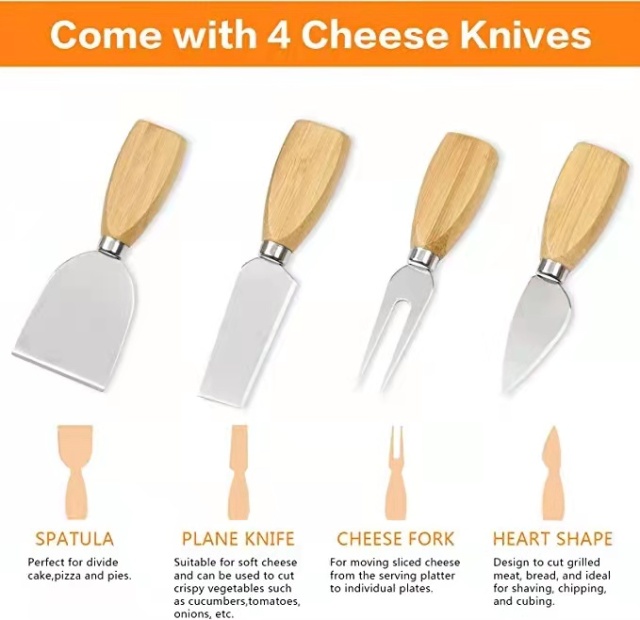 Charcuterie boards Cutting Platter Tray with Knife Set