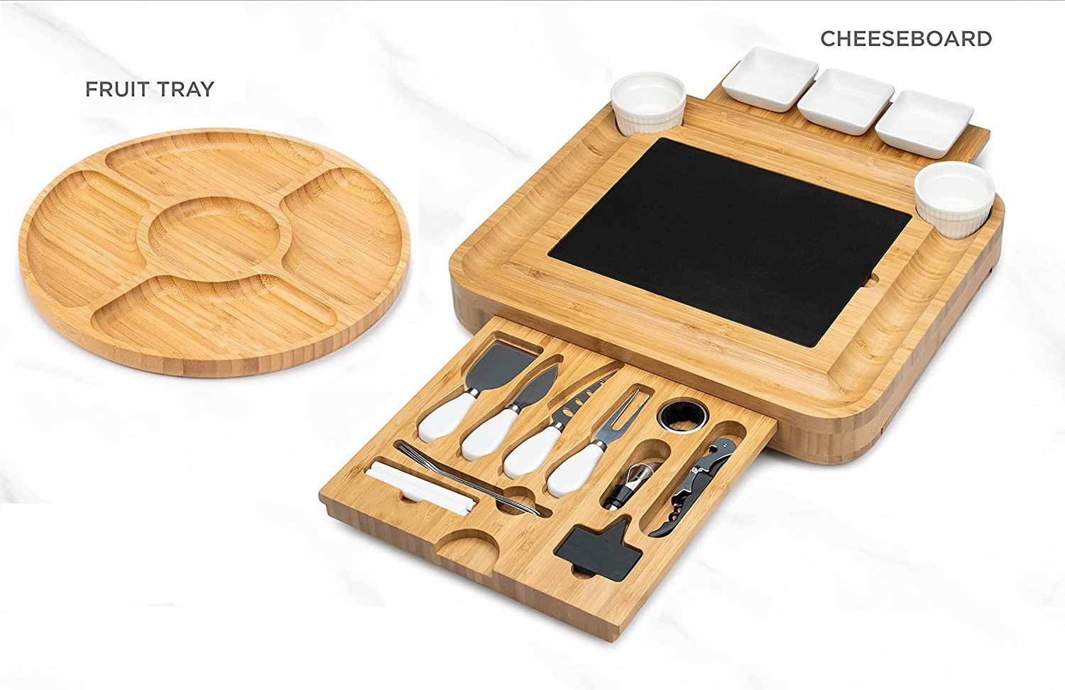 Large Charcuterie Board Set Bamboo Cheese Board Set