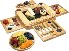 Large Charcuterie Board Set Bamboo Cheese Board Set