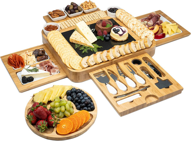 Large Charcuterie Board Set Bamboo Cheese Board Set