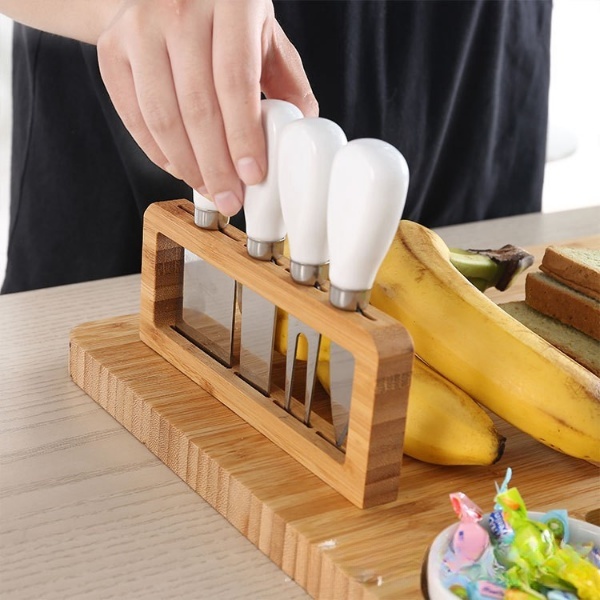 Charcuterie Boards Gift Set Large Bamboo Cheese Board Set