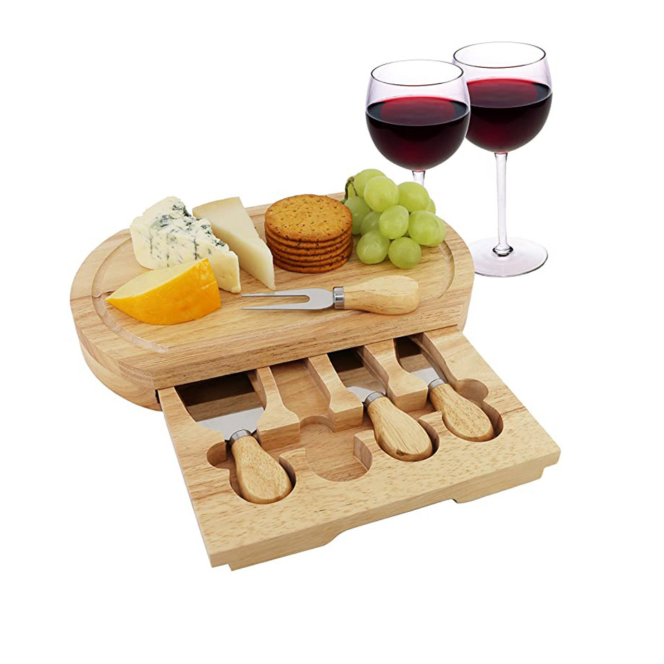 Small Bamboo Cheese Board Set Cheese and Platter Cutting Serving Plate Tray