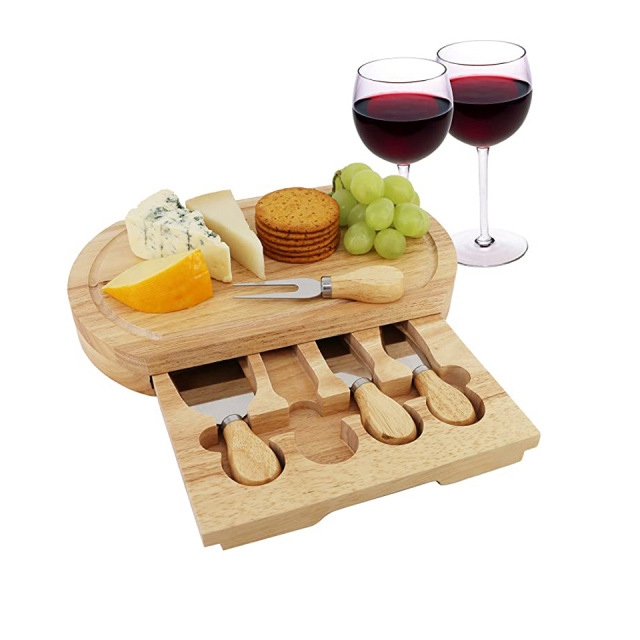 Small Bamboo Cheese Board Set Cheese and Platter Cutting Serving Plate Tray