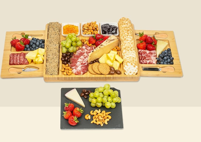 Charcuterie Boards Gift Set Bamboo Cheese Board Set