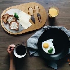 Bamboo Cheese Serving Board with White Marble