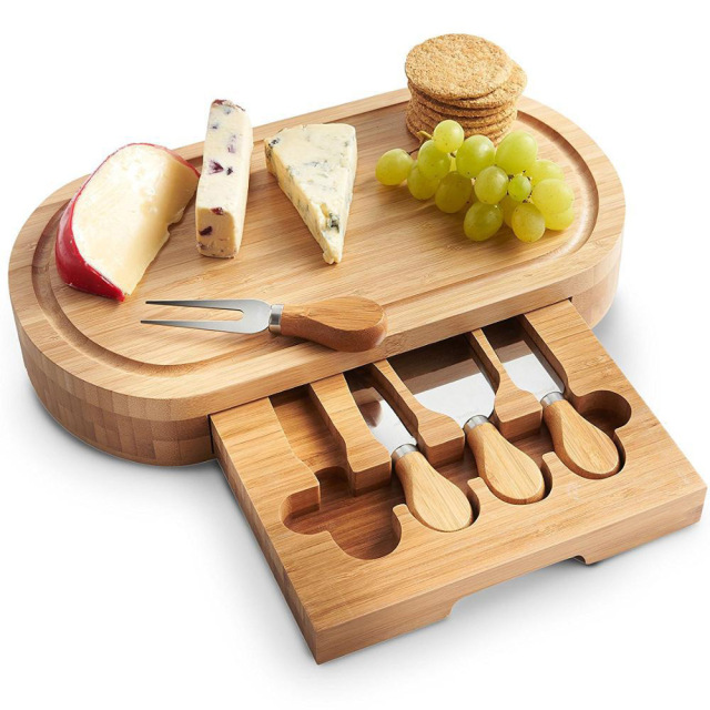 Small Bamboo Cheese Board Set Cheese and Platter Cutting Serving Plate Tray