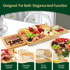 Charcuterie Board Set Cheese Board & Knife Set with Cheese Tray