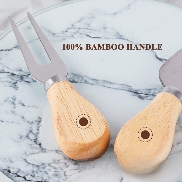 Bamboo Cheese Serving Board with White Marble