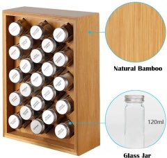 Bamboo Spice Rack Organizer With 23 Spice Jars