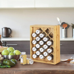 Bamboo Spice Rack Organizer With 23 Spice Jars