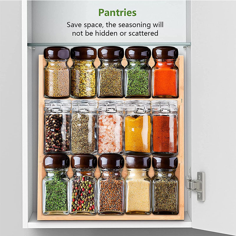 Bamboo Spice Rack Organizer for Kitchen