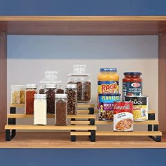 2 Packs Bamboo Spice Rack Organizer for Cabinet
