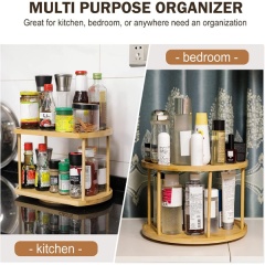 Rotating Countertop 2 Tier Tower Organizer for Kitchen Spices and Seasonings