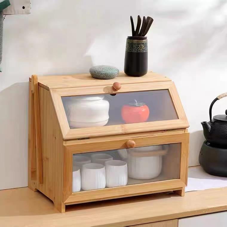 Bamboo Bread Box for Kitchen Countertop