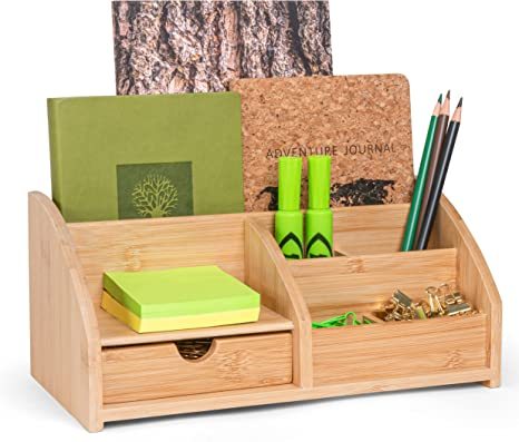 Medium Bamboo Caddy Desk Organizer