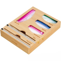 Bamboo Ziplock Bag Organizer for Drawer