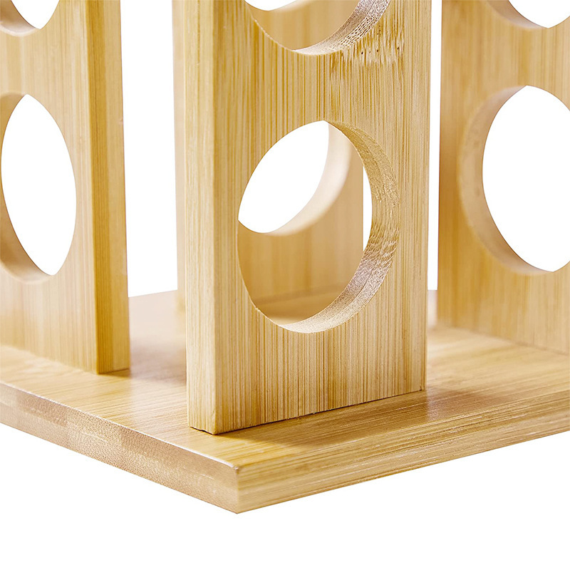 Rotating Square Bamboo Countertop Spice Rack