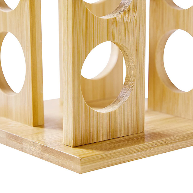 Rotating Square Bamboo Countertop Spice Rack