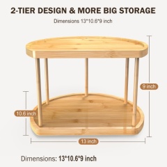 Rotating Countertop 2 Tier Tower Organizer for Kitchen Spices and Seasonings