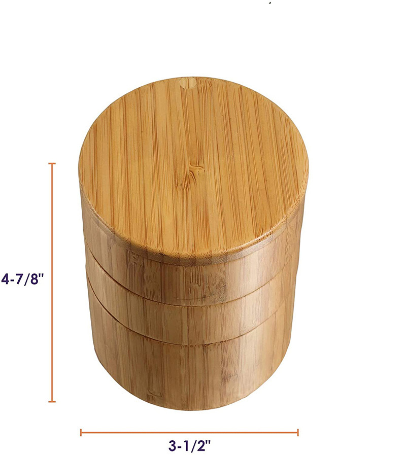 3 Tier Bamboo Kitchen Salt and Pepper Storage Box