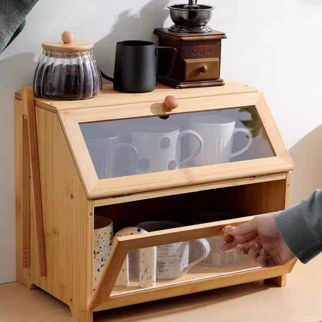 Bamboo Bread Box for Kitchen Countertop