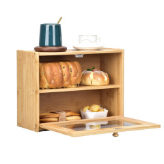 Bamboo Bread Container with Double Layer