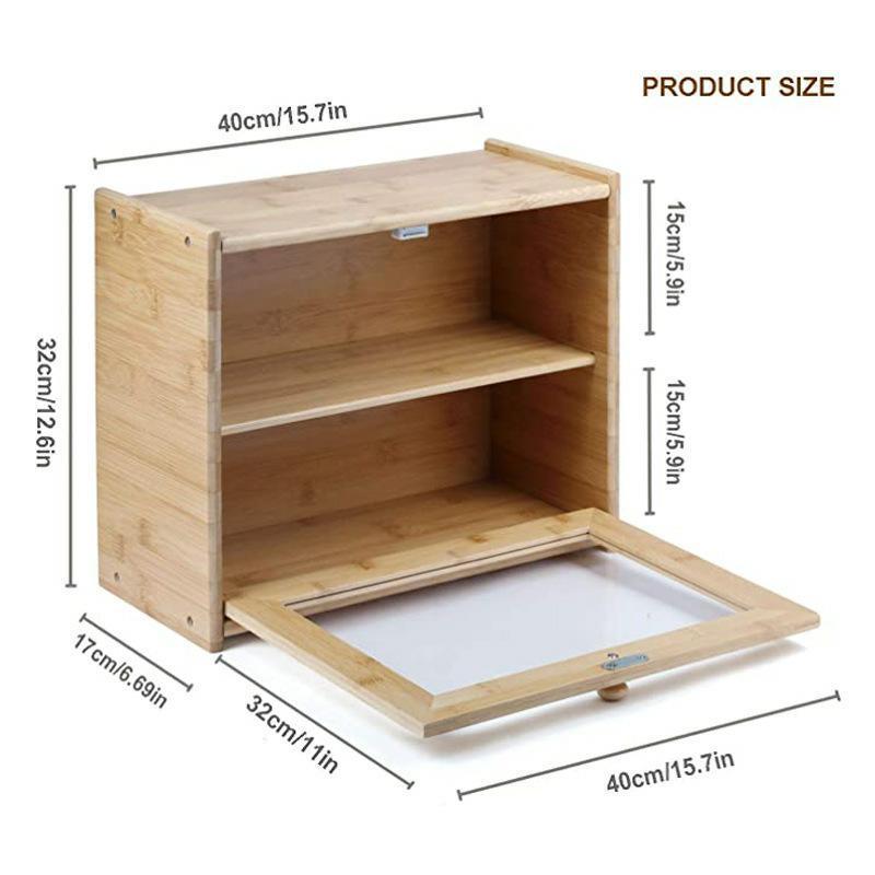 Bamboo Bread Container with Double Layer