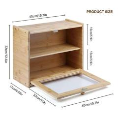 Bamboo Bread Container with Double Layer