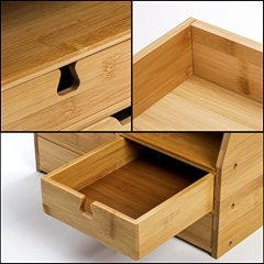 4-Tier Bamboo Desk Organizer with Drawers