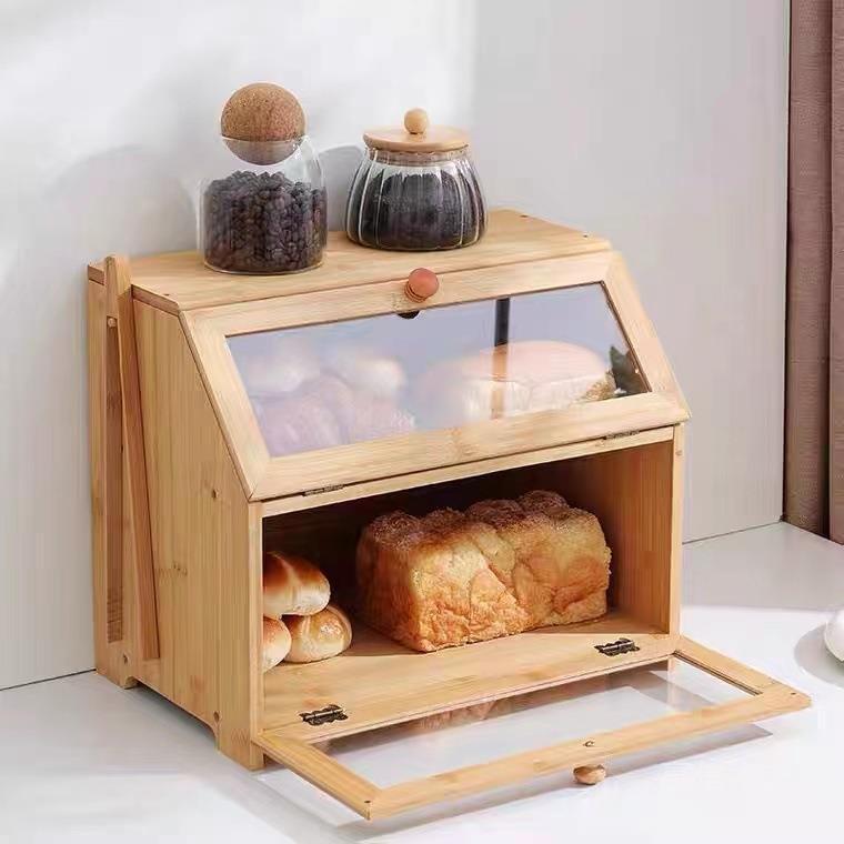 Bamboo Bread Box for Kitchen Countertop