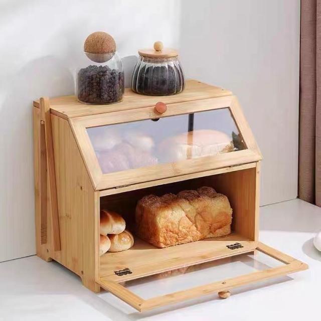 Bamboo Bread Box for Kitchen Countertop
