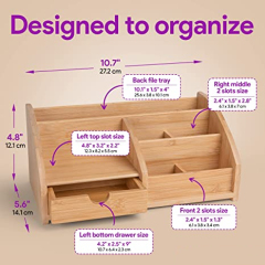 Medium Bamboo Caddy Desk Organizer
