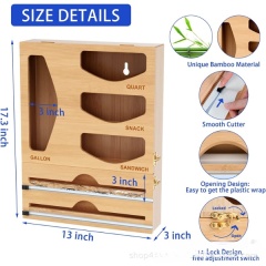 Bamboo Ziplock Bag Organizer for Drawer